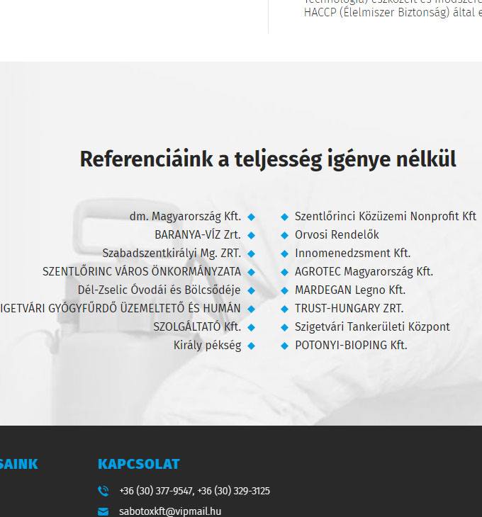 Sabotox.hu - rágcsálóirtás, rovarirtás, terménygázosítás - reszponzív honlapkészítés