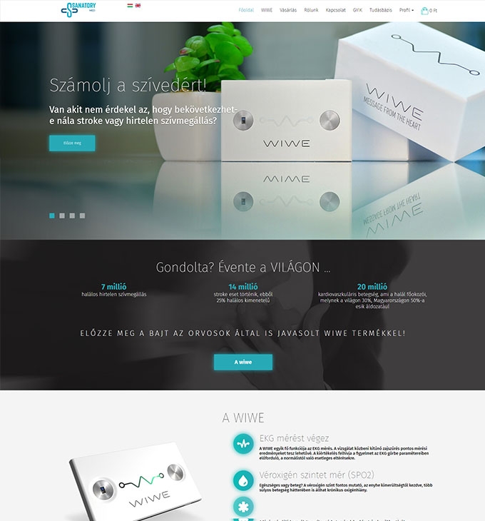 Sanatory.hu egészségfigyelő eszközt forgalmazó mobil barát webshopot fejlesztettünk