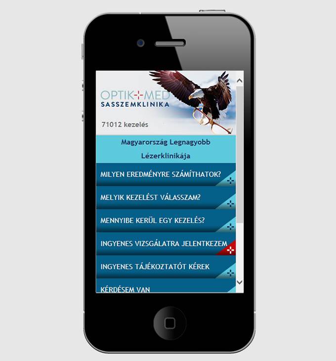Sasszemklinika.hu weboldal mobil verziójának elkészítése