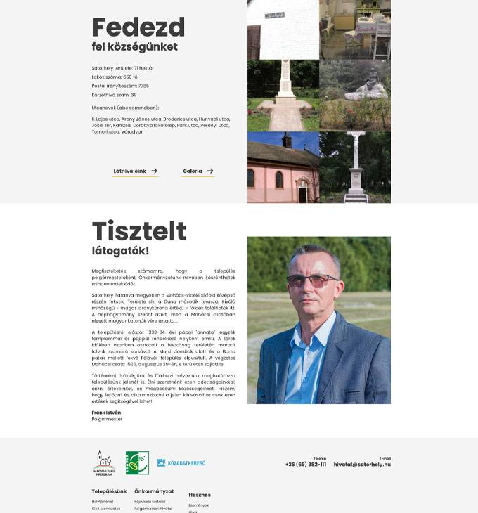 Satorhely.hu - Sátorhely település honlapja - reszponzív weboldal készítés