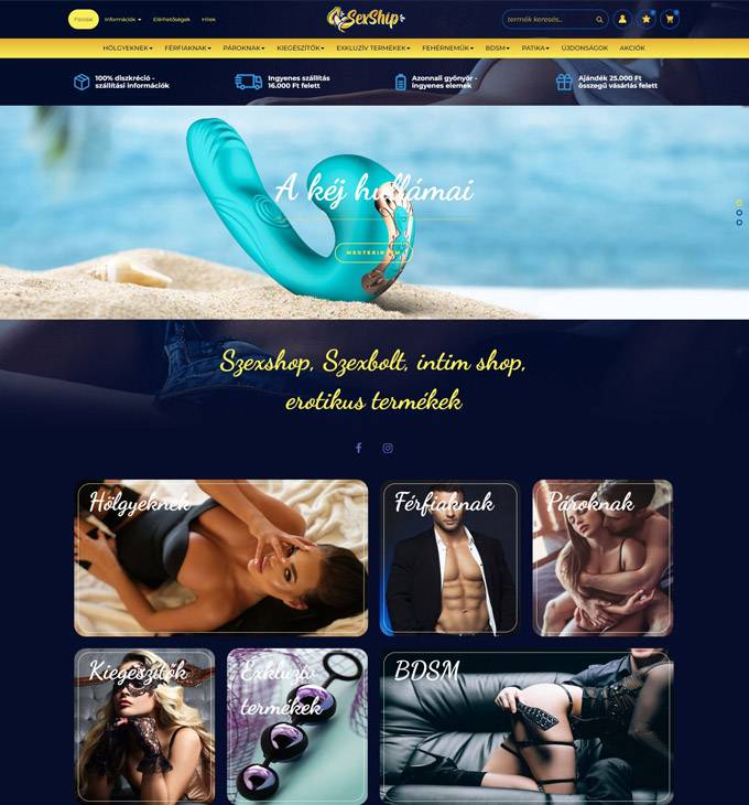 Sexship.hu - szexshop, szexbolt diszkrét szállítással - reszponzív webáruház készítés