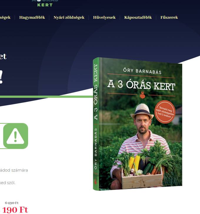 Shop.a3oraskert.hu - A 3 órás kert könyv, vetőmagok forgalmazása - reszponzív webáruház készítés