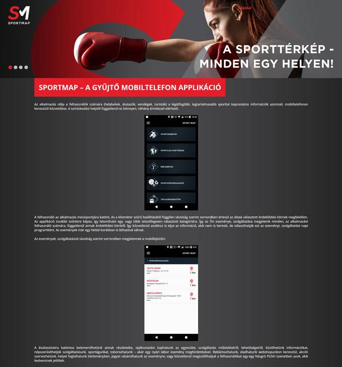 Sportmap.hu - Az applikáció reszponzív honlapjának elkészítése