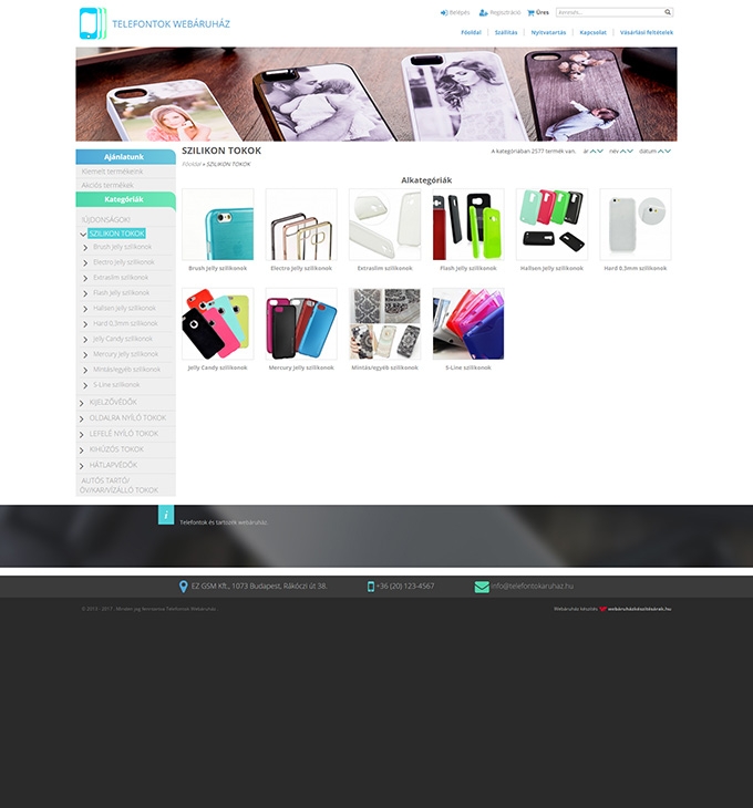 Telefontokaruhaz.hu webáruház készítése