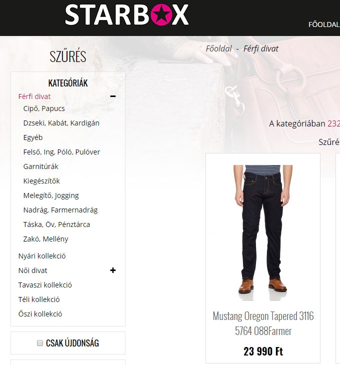 Starboxdivat.hu reszponzív divatruha webáruház