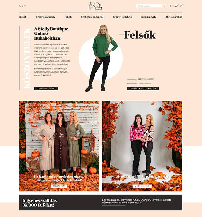 Stellyboutique.hu - Női ruha webshop, online divat bolt - reszponzív webáruház készítés