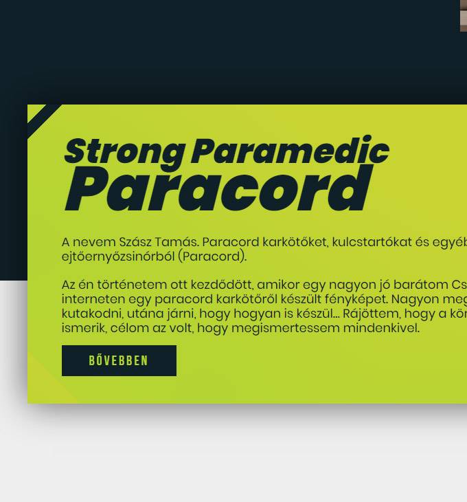 Strongparamedicparacord.hu - egyedi paracord karkötők, széles választék - reszponzív honlapkészítés