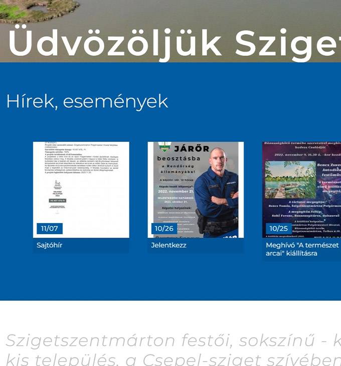 Szigetszentmarton.hu - Szigetszentmárton hivatalos honlapja - reszponzív honlapkészítés