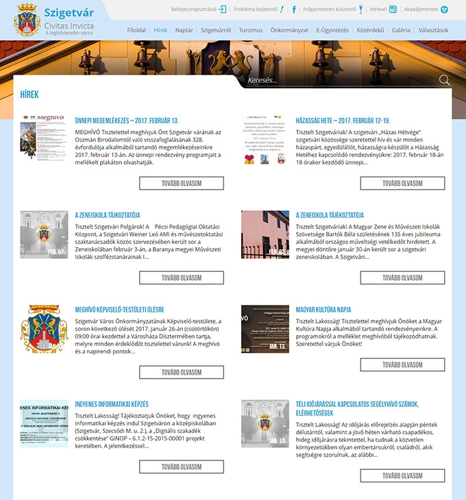 Szigetvar.hu önkormányzati weboldal készítése