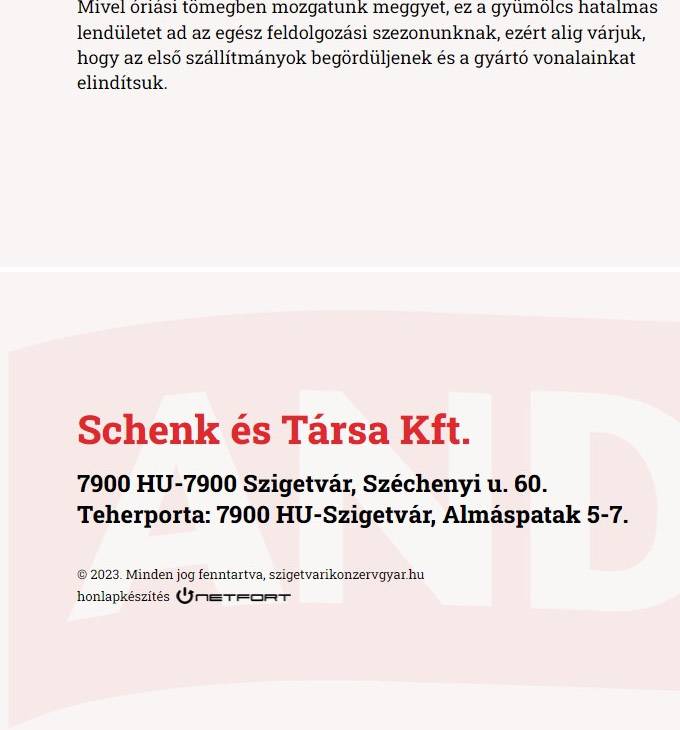 Szigetvarikonzervgyar.hu - Szigetvári konzervgyár, Schenk és Társa Kft. - reszponzív weboldal készítés