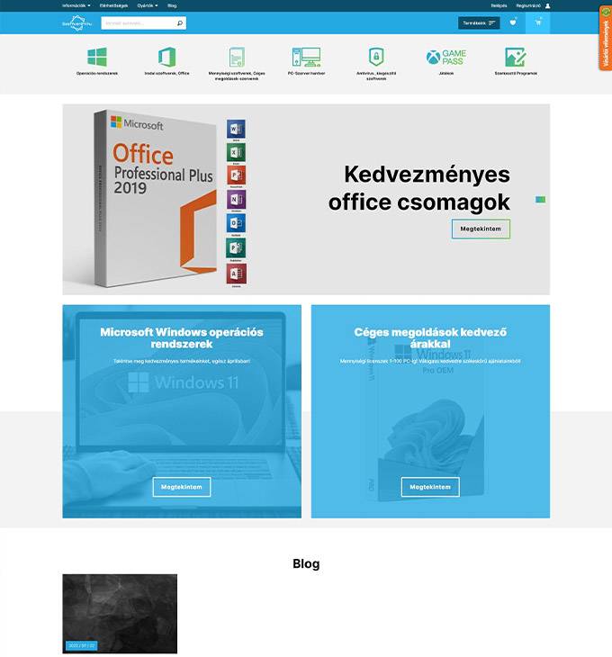 Szoftver24.eu - Szoftverek és hardverek forgalmazása - reszponzív webáruház készítés