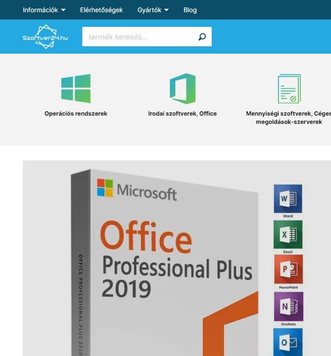 Szoftver24.eu - Szoftverek és hardverek forgalmazása - reszponzív webáruház készítés