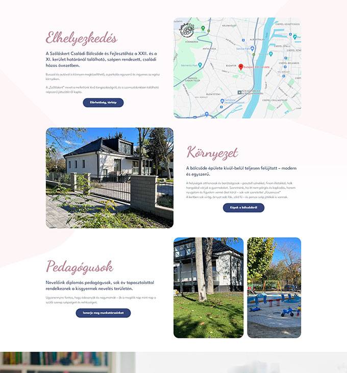 Szoloskertbolcsi.hu - Szőlőskert Családi Bölcsőde és Fejlesztőház Budapest - responzív honlapkészítés