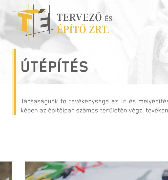Tervezoesepito.hu - útépítés, mélyépítés - Reszponzív honlapkészítés