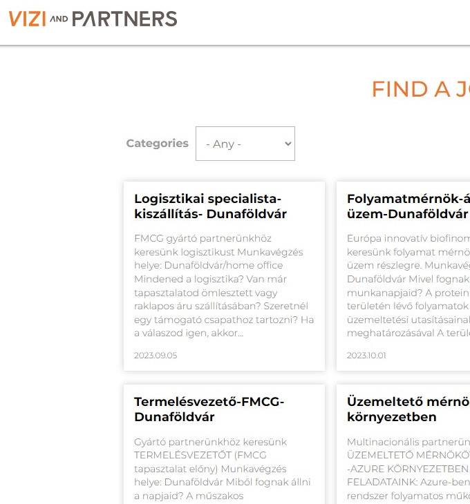 Theheadhunter.hu - Vizi and Partners, Fejvadász vállalkozás - reszponzív honlapkészítés