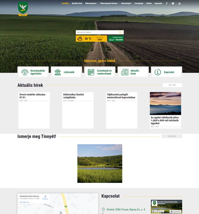 Tinnye.hu - Tinnye Község hivatalos honlapja - reszponzív honlapkészítés