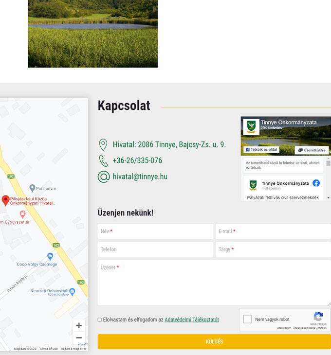 Tinnye.hu - Tinnye Község hivatalos honlapja - reszponzív honlapkészítés