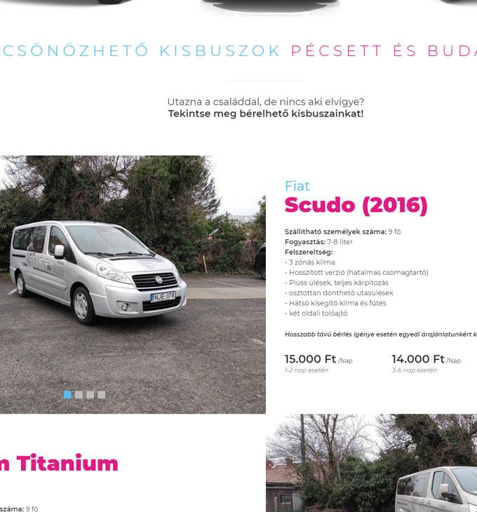 Viddmagad.hu - Kisbusz bérlés Pécs-Budapest - reszponzív honlapkészítés