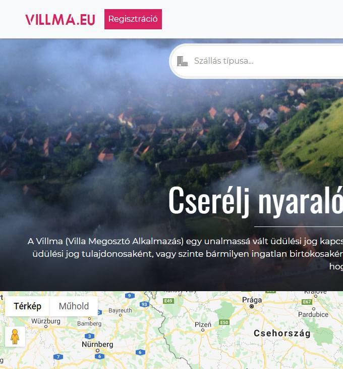Villma.eu - Cserélj nyaralót! - reszponzív honlapkészítés