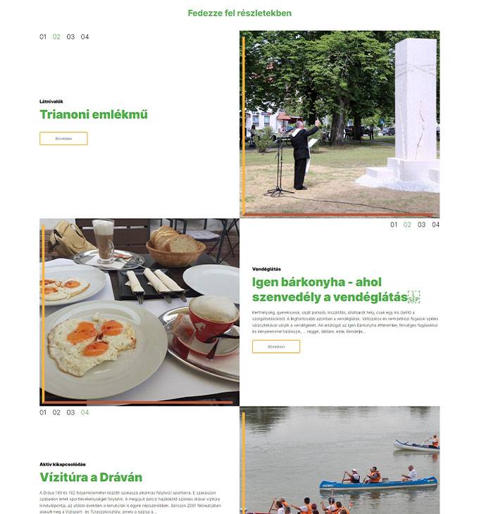 Visitbarcs.hu - Barcs és látnivalói ismertetése - reszponzív honlapkészítés