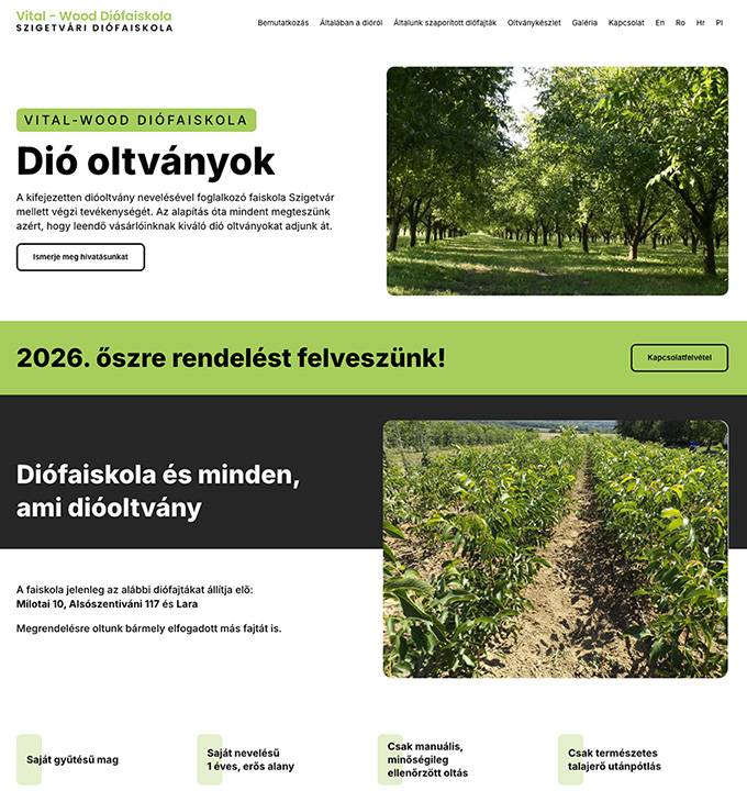 Vitalwooddiofaiskola.hu weboldalkészítés