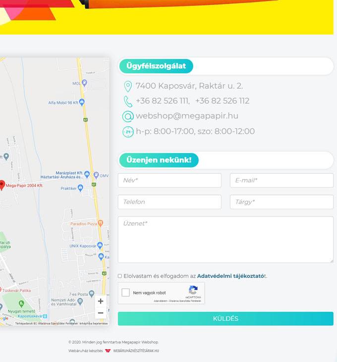 Webshop.megapapir.hu - írószer, irodaszer - reszponzív webáruház készítés