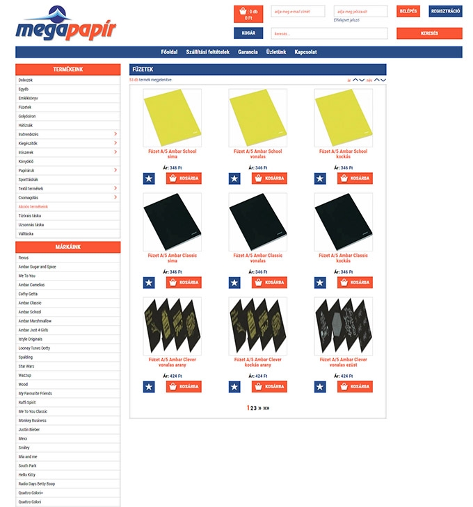 Webshop.megapapir.hu mobil barát webshop készítés