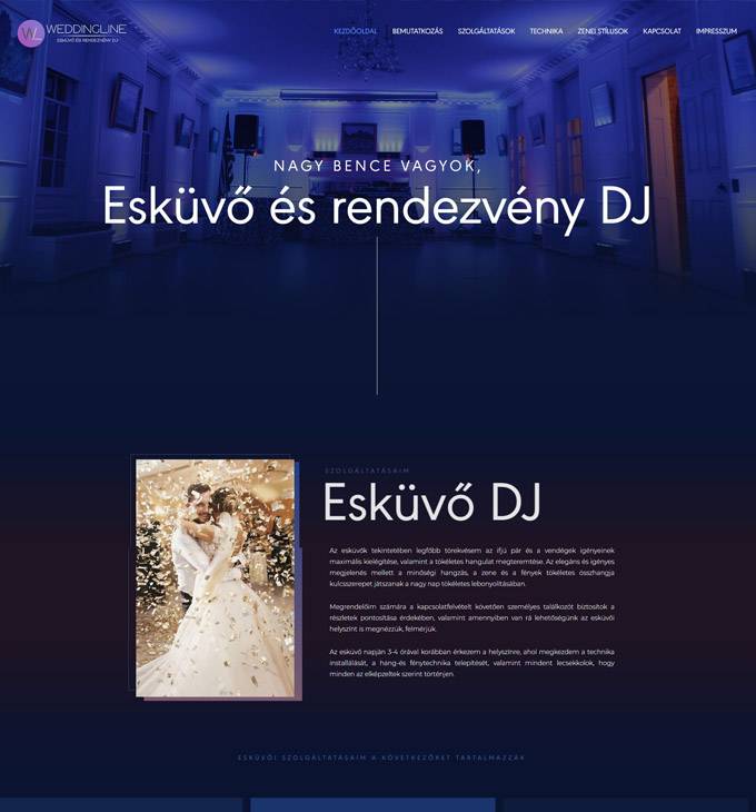 Weddingline.hu - Nagy Bence esküvő és rendezvény DJ - reszponzív honlapkészítés