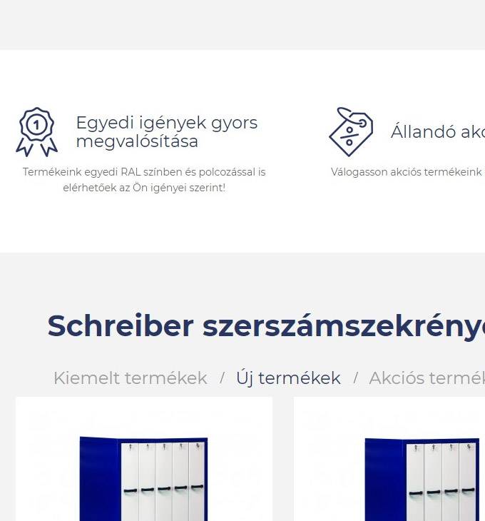 Werkzeugschrank.eu - Profi szerszámtárolási megoldások - reszponzív webáruház készítés