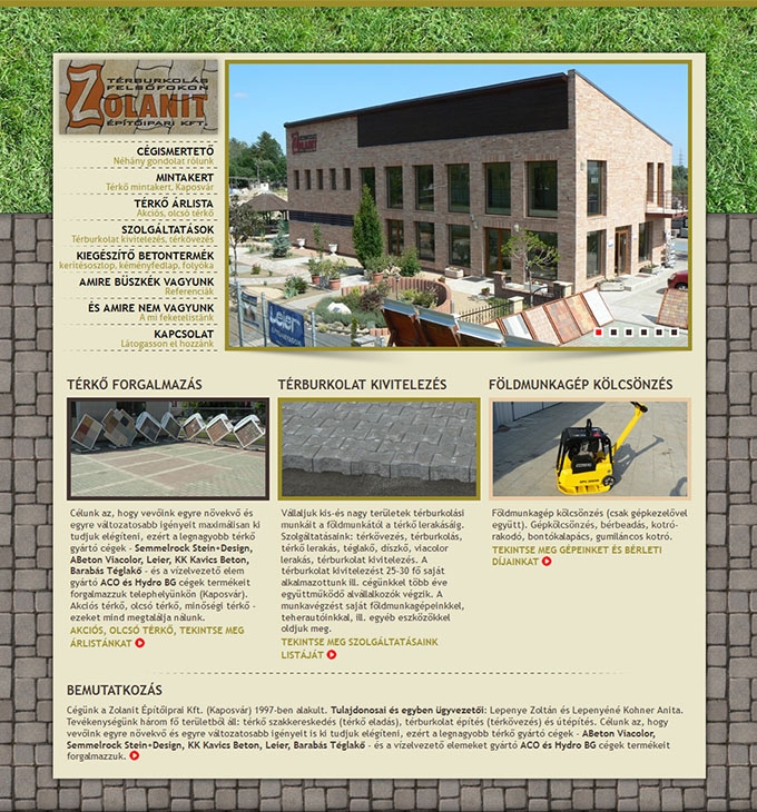 Zolanit Kft. weboldalának megújítása