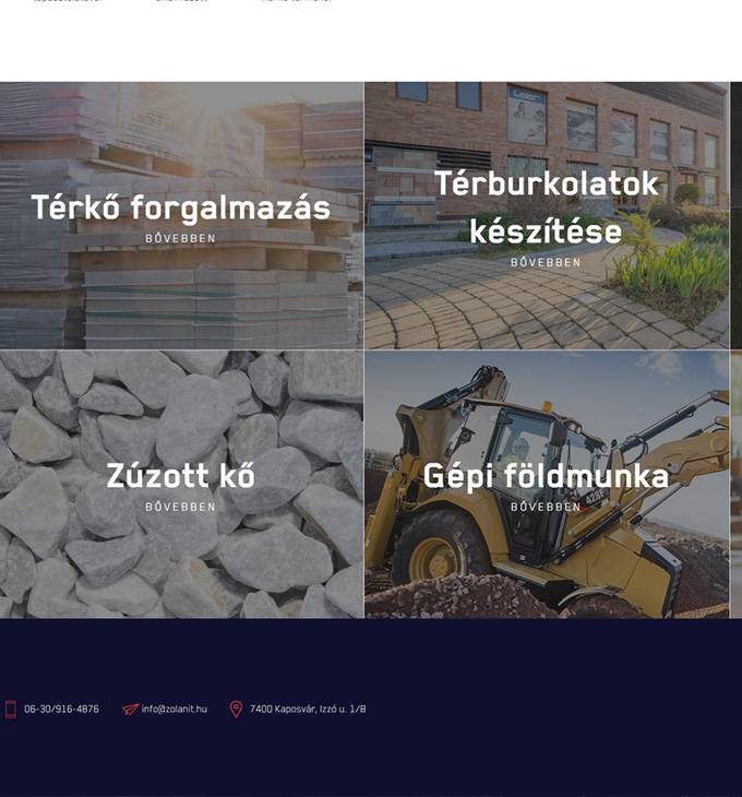 Zolanit.hu - térkő, térkövezés Kaposvár - reszponzív honlapkészítés