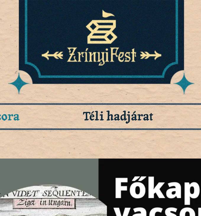 Zrinyifest.hu - Főkapitányi vacsora, Téli hadjárat, Visszafoglalás programok - reszponzív weboldal készítés